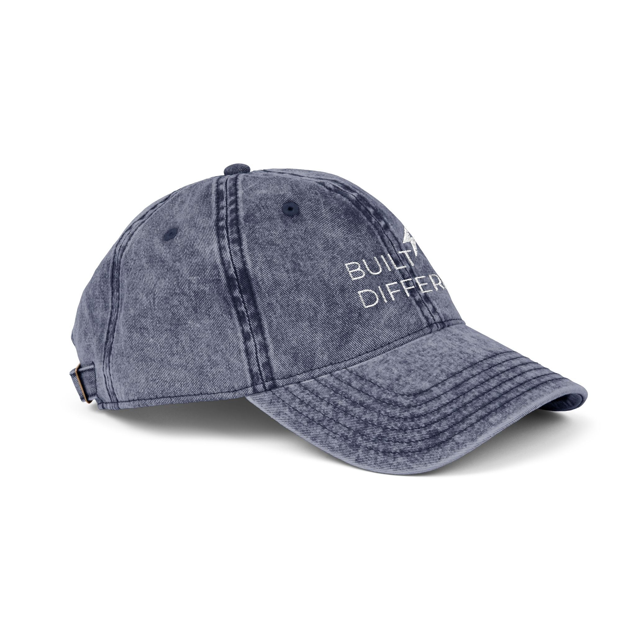Vintage Embroidered Cap  “Built Different” | Unisex Hat, 6 Colors