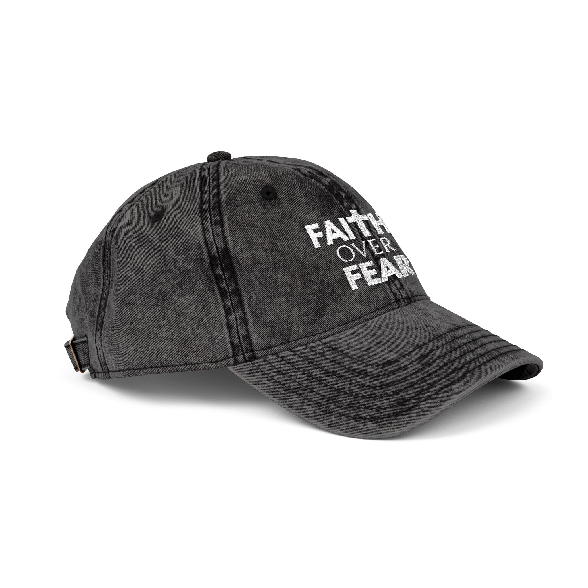 Faith Over Fear Vintage Cap , Embroidered Hat, 6 Colors