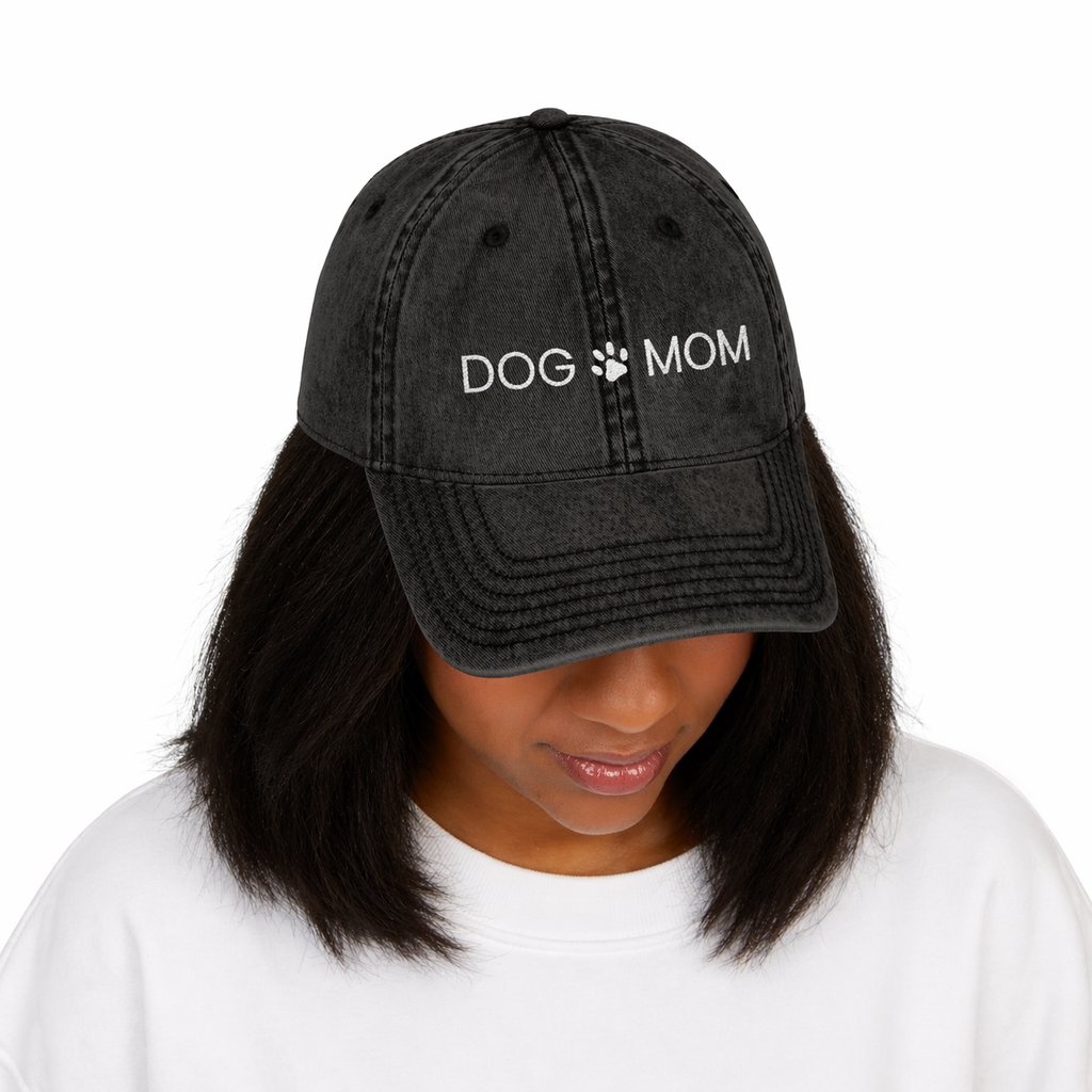Dog Mom Vintage Hat Embroidered  , 5 Colors