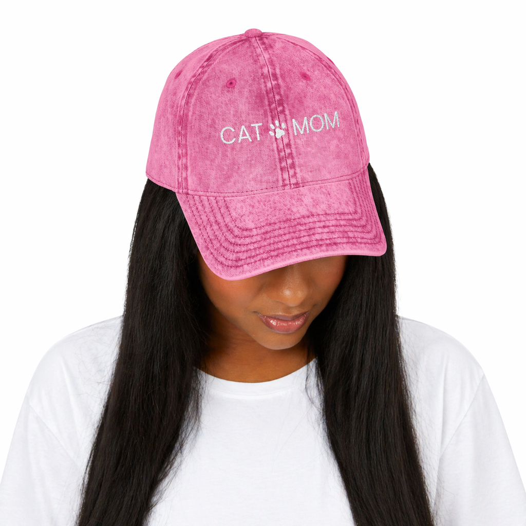Cat Mom Embroidered Hat , 6 Colors