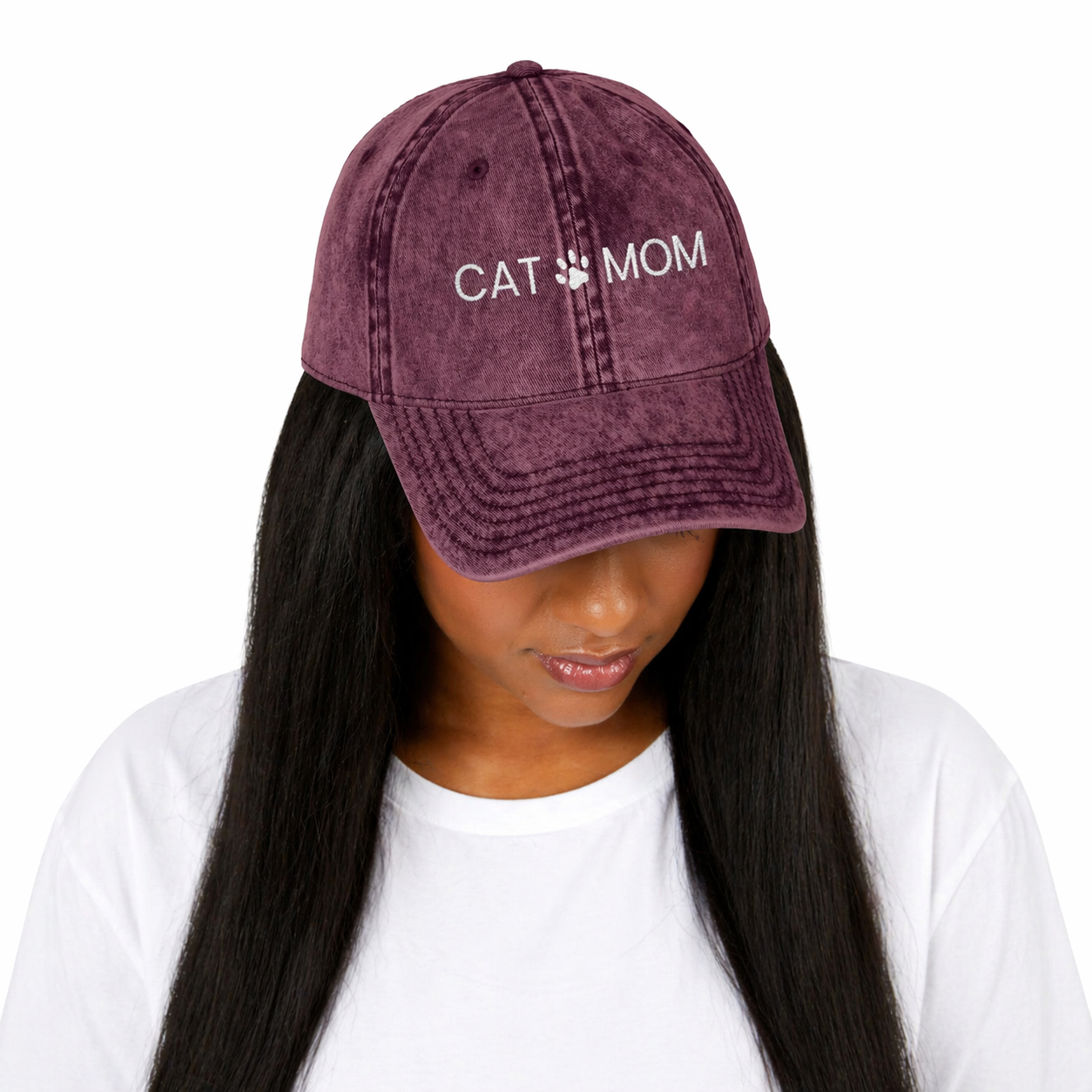 Cat Mom Embroidered Hat , 6 Colors