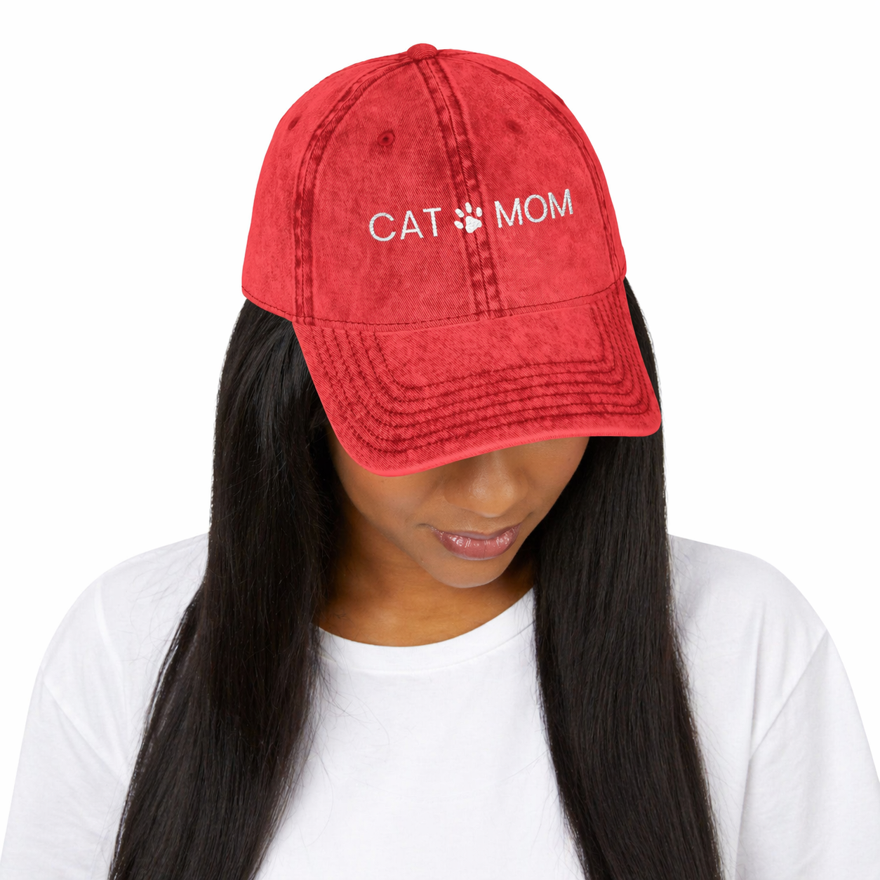Cat Mom Embroidered Hat , 6 Colors