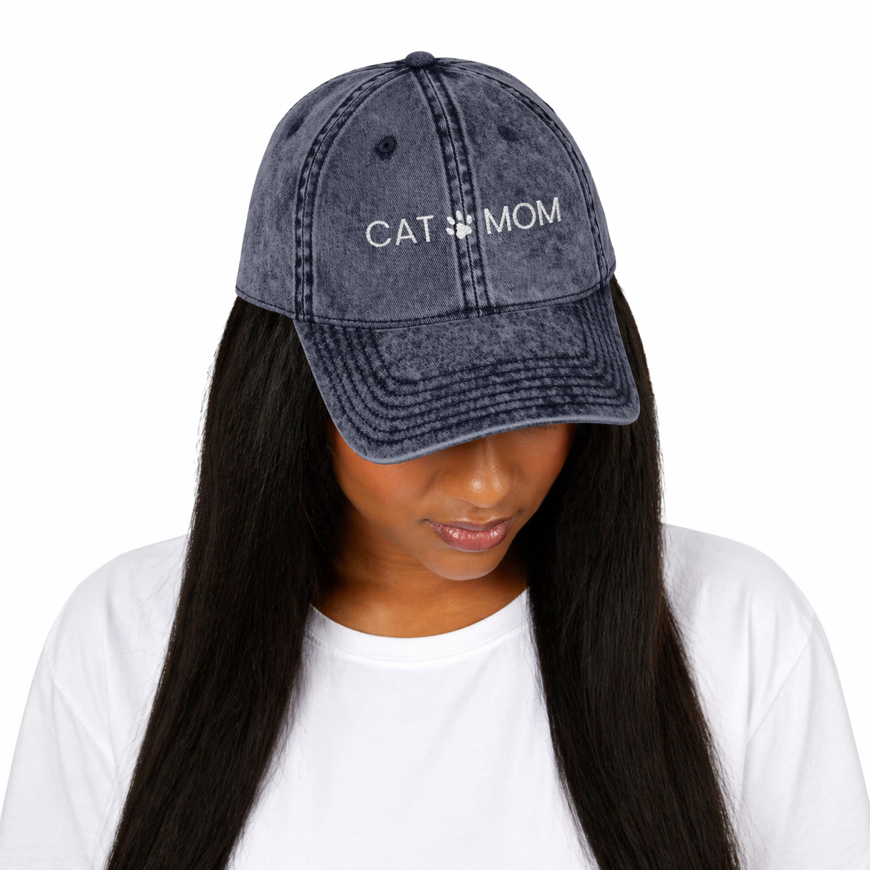 Cat Mom Embroidered Hat , 6 Colors
