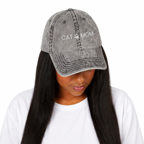Cat Mom Embroidered Hat , 6 Colors