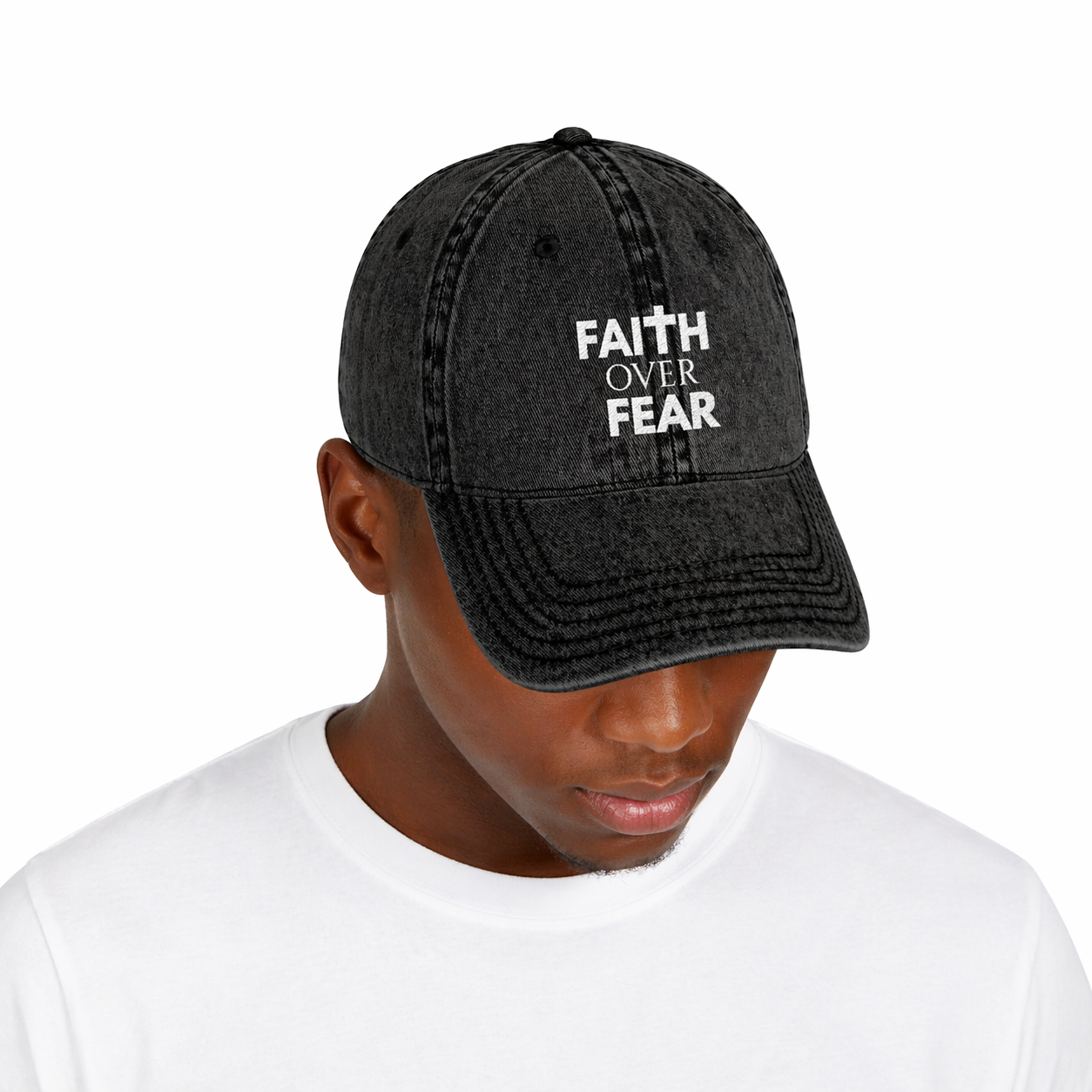 Faith Over Fear Vintage Cap , Embroidered Hat, 6 Colors