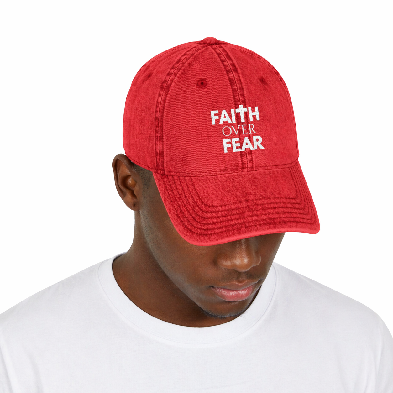 Faith Over Fear Vintage Cap , Embroidered Hat, 6 Colors