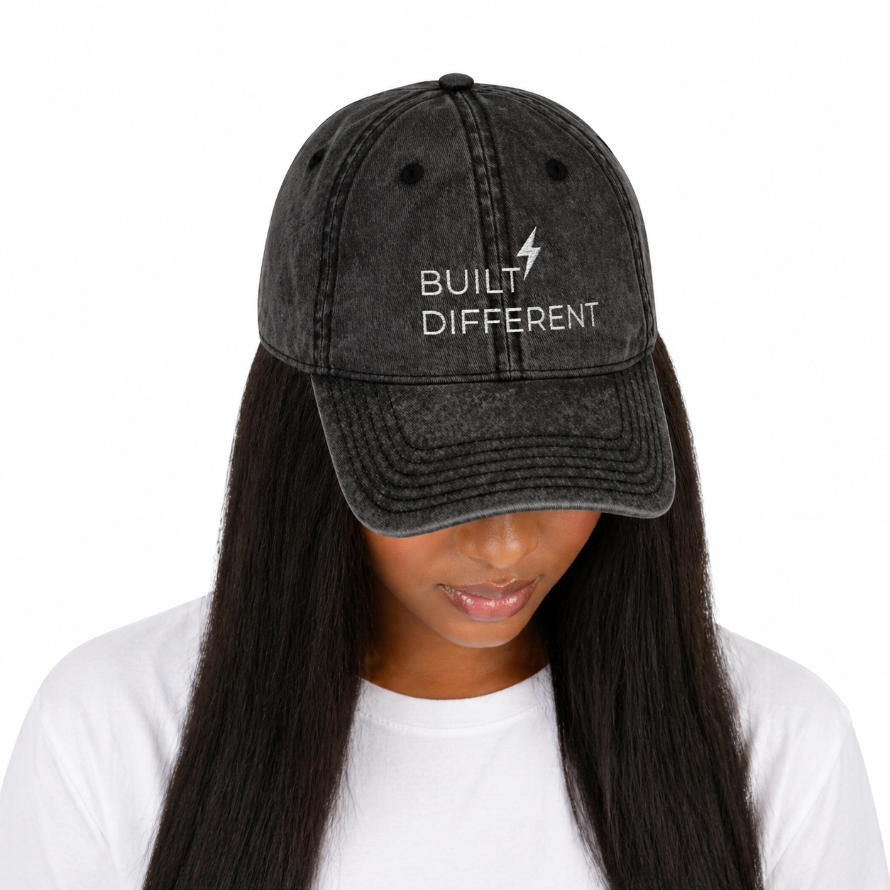 Vintage Embroidered Cap “Built Different” Unisex Hat, 6 Colors