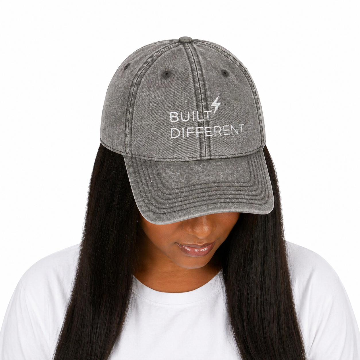 Vintage Embroidered Cap “Built Different” Unisex Hat, 6 Colors