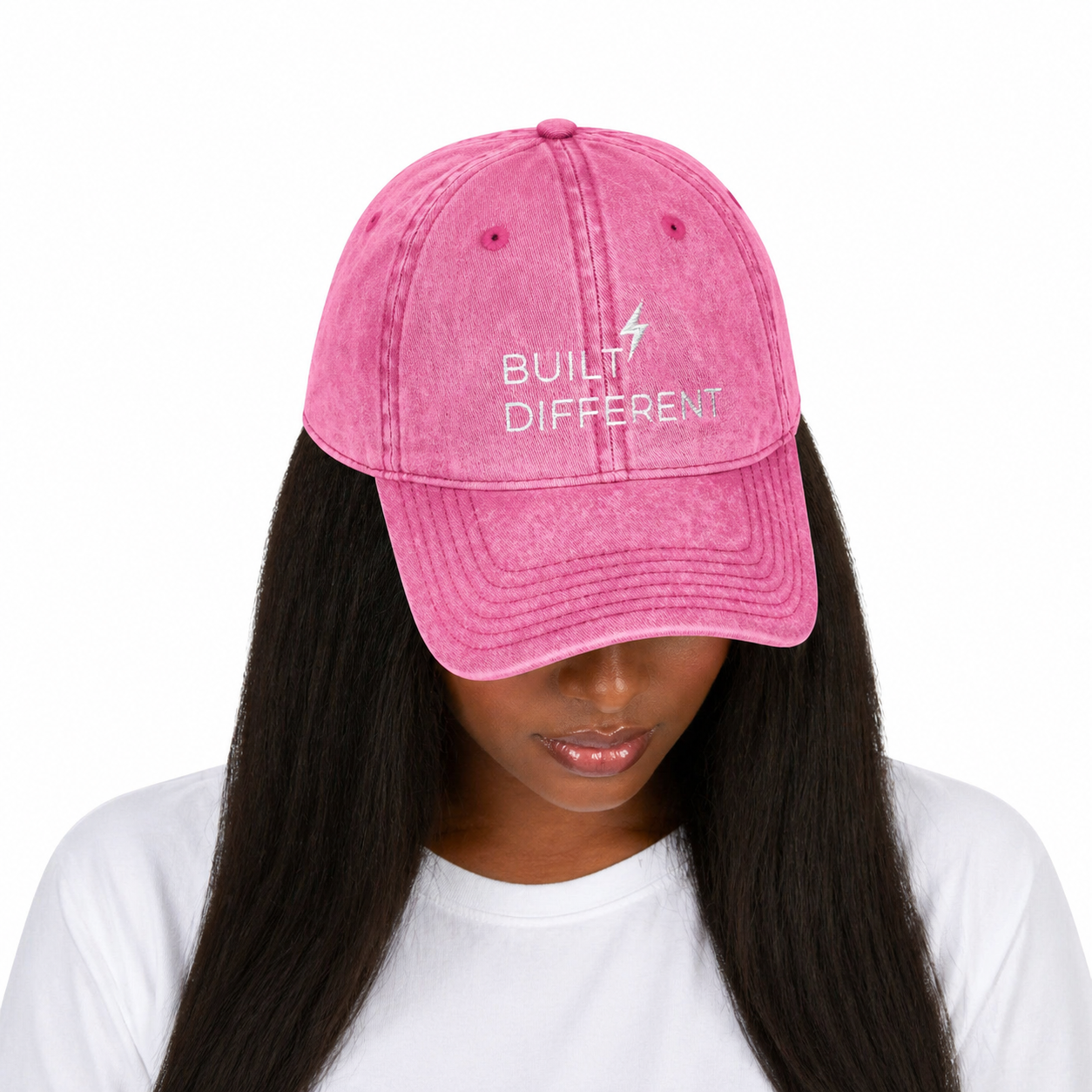 Vintage Embroidered Cap “Built Different” Unisex Hat, 6 Colors