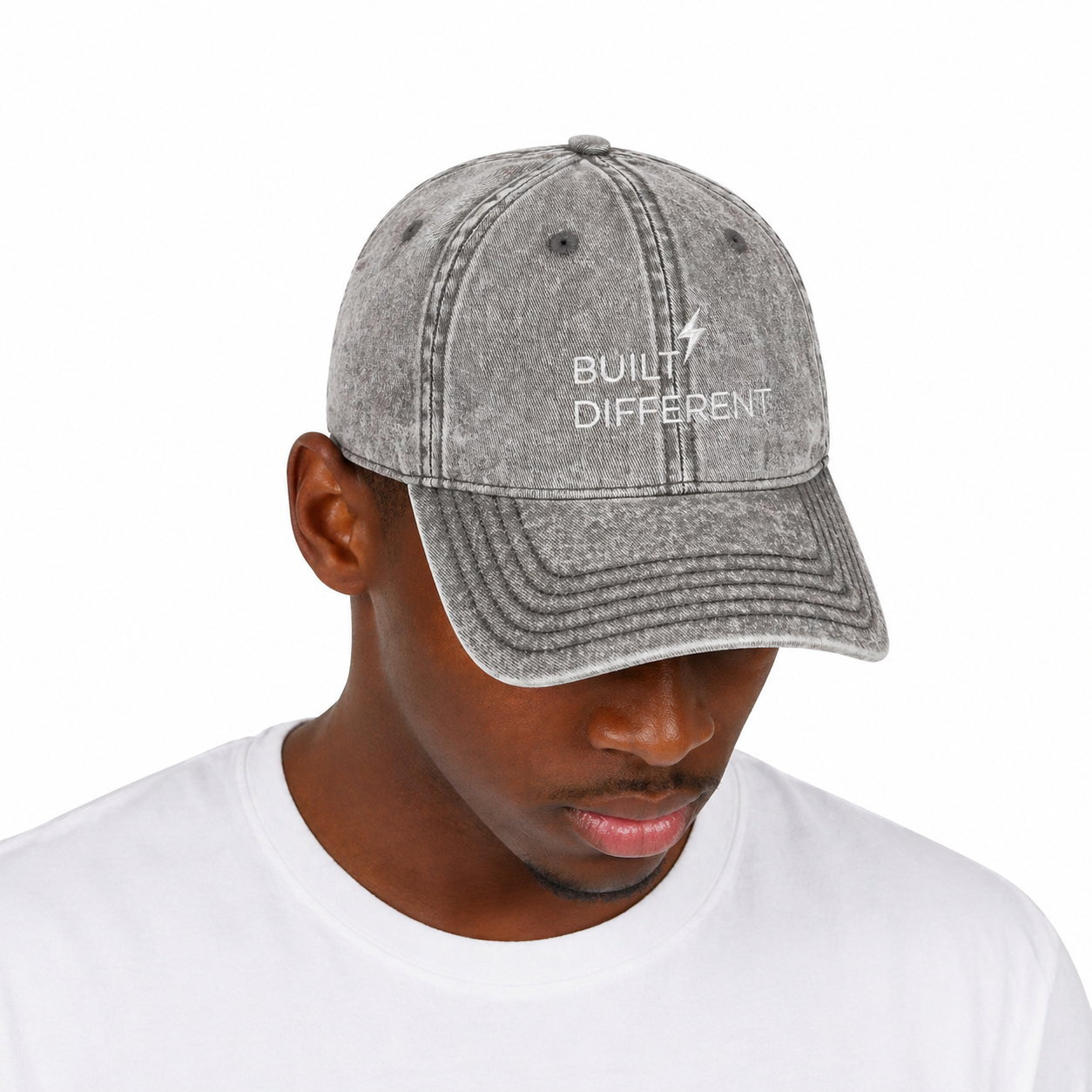 Vintage Embroidered Cap  “Built Different” | Unisex Hat, 6 Colors