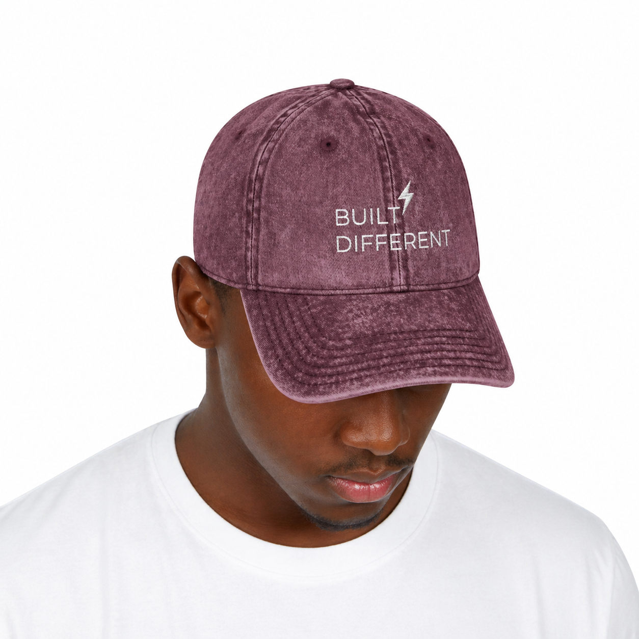 Vintage Embroidered Cap  “Built Different” | Unisex Hat, 6 Colors