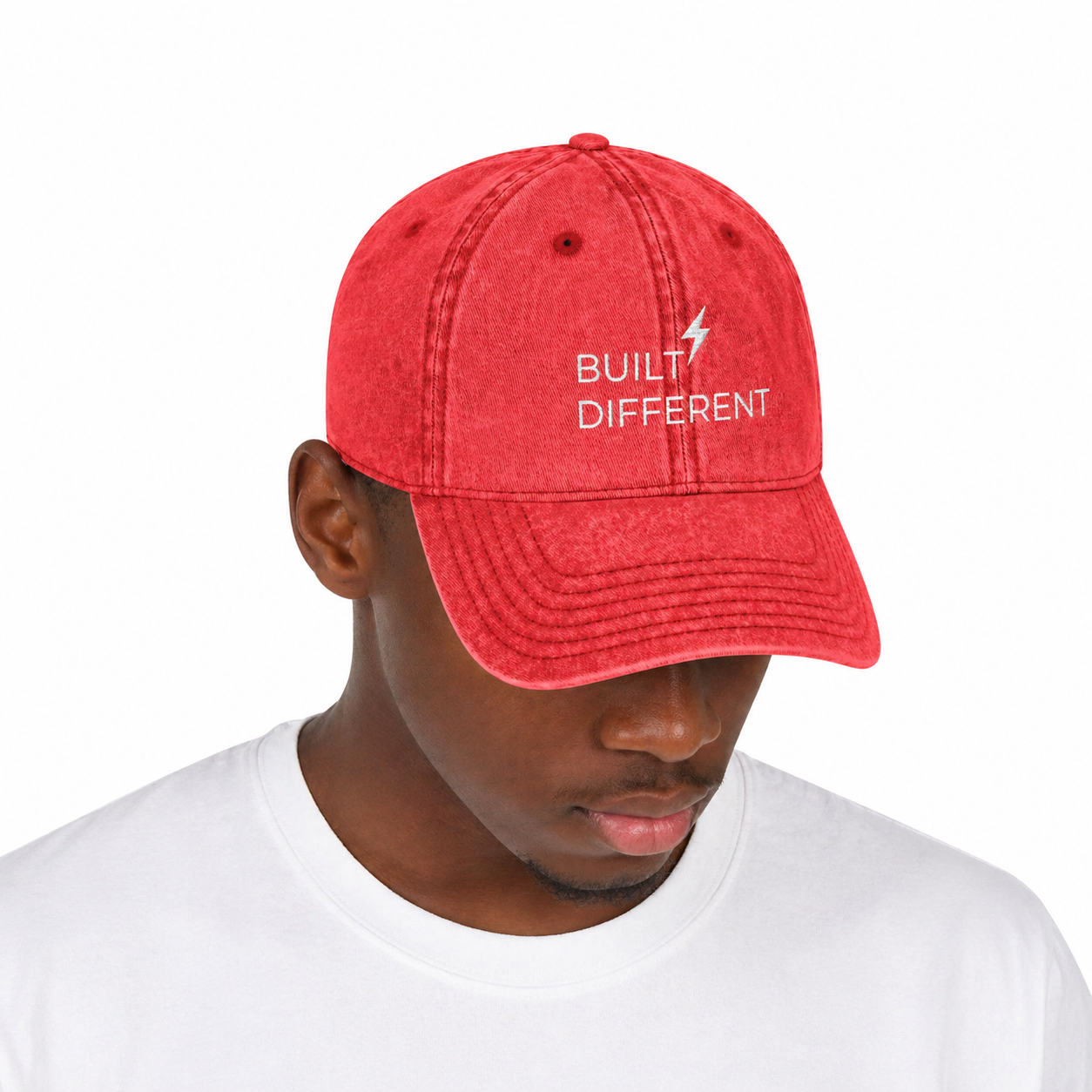 Vintage Embroidered Cap  “Built Different” | Unisex Hat, 6 Colors