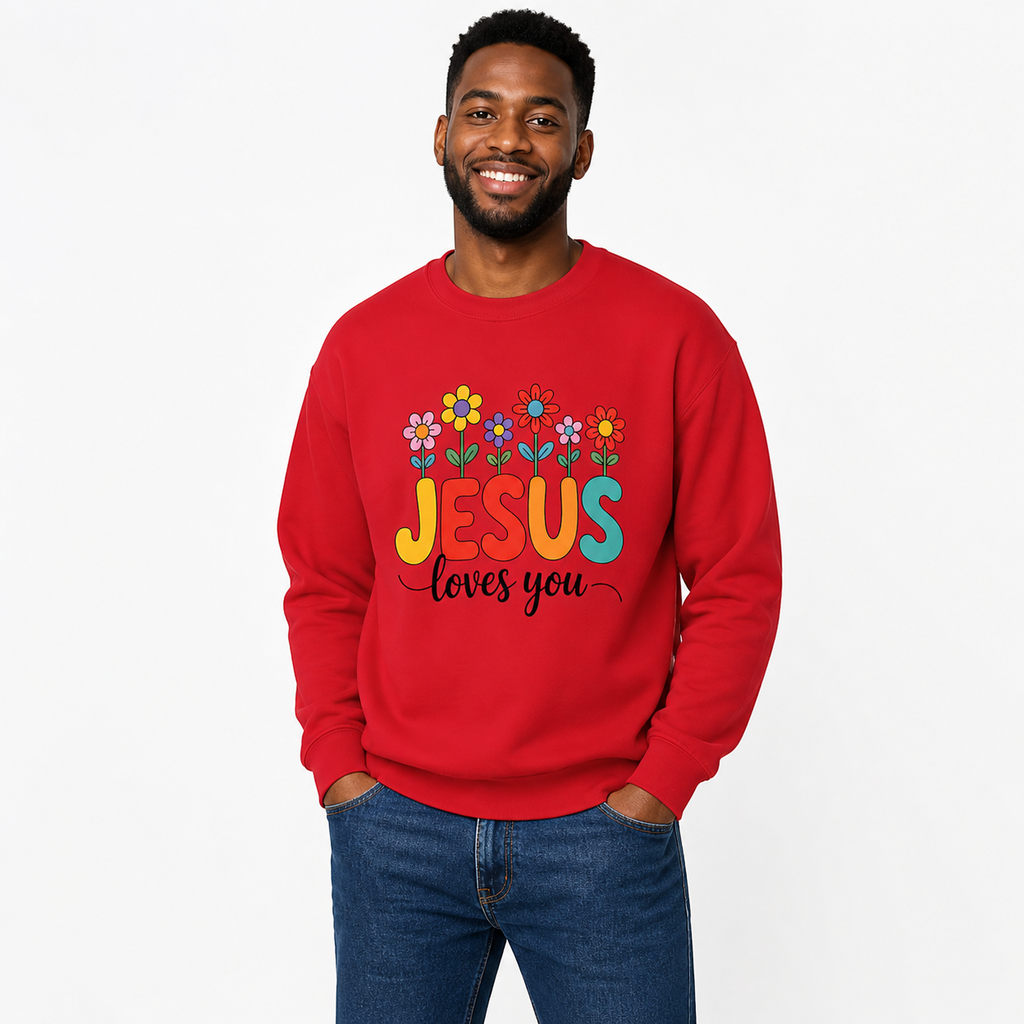 Jesus Loves You Sweatshirt ,Christian Floral Crewneck, 10 colors