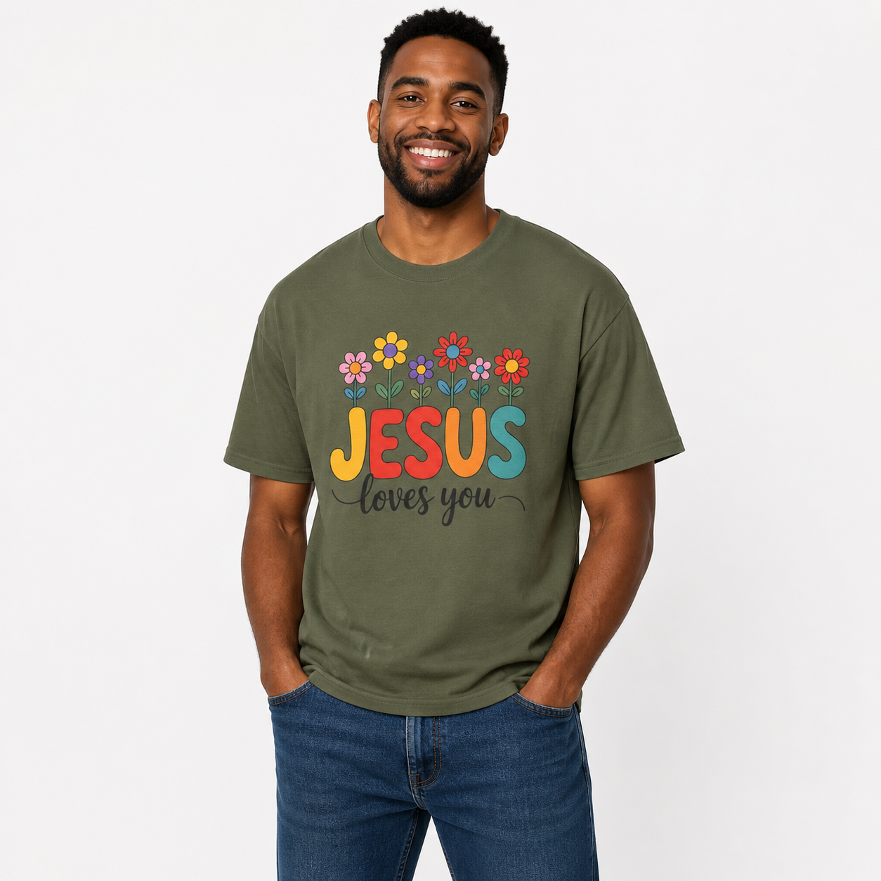 Jesus Loves You Shirt,  16 Colors, Unisex Heavy Cotton