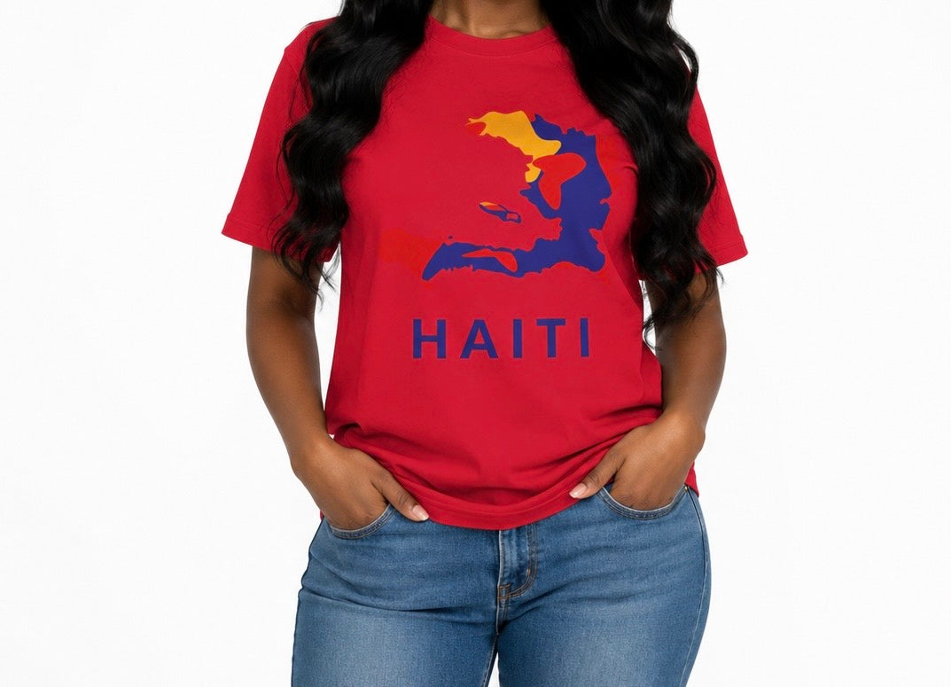 Unisex Haiti Flag Shirt, 3 Colors, Heavy Coton