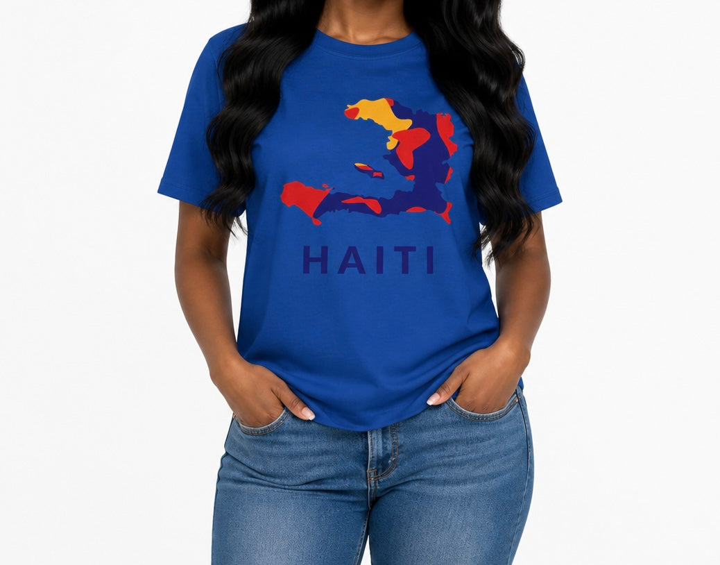Unisex Haiti Flag Shirt, 3 Colors, Heavy Coton