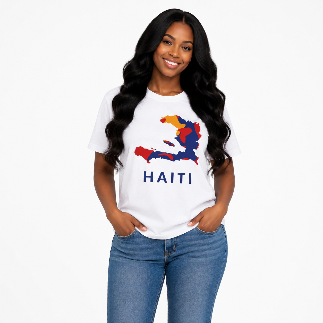 Unisex Haiti Flag Shirt, 3 Colors, Heavy Coton