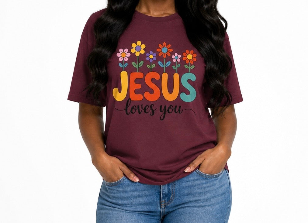 Jesus Loves You Shirt,  16 Colors, Unisex Heavy Cotton