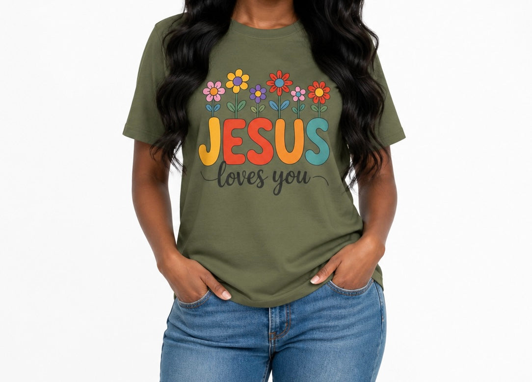 Jesus Loves You Shirt,  16 Colors, Unisex Heavy Cotton