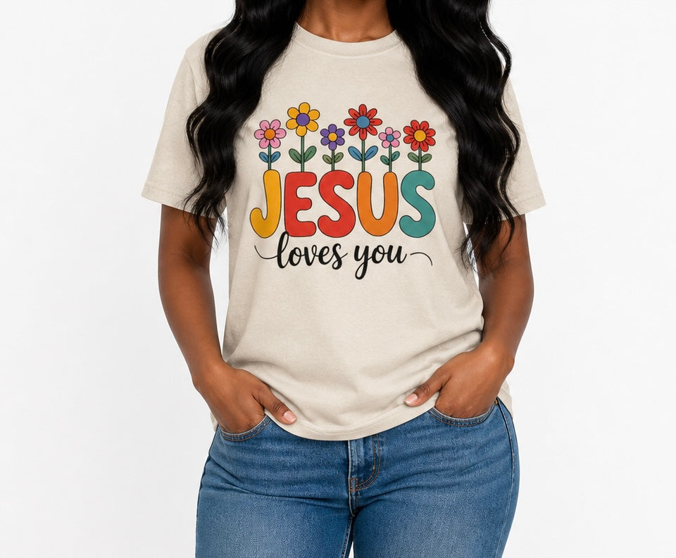 Jesus Loves You Shirt,  16 Colors, Unisex Heavy Cotton