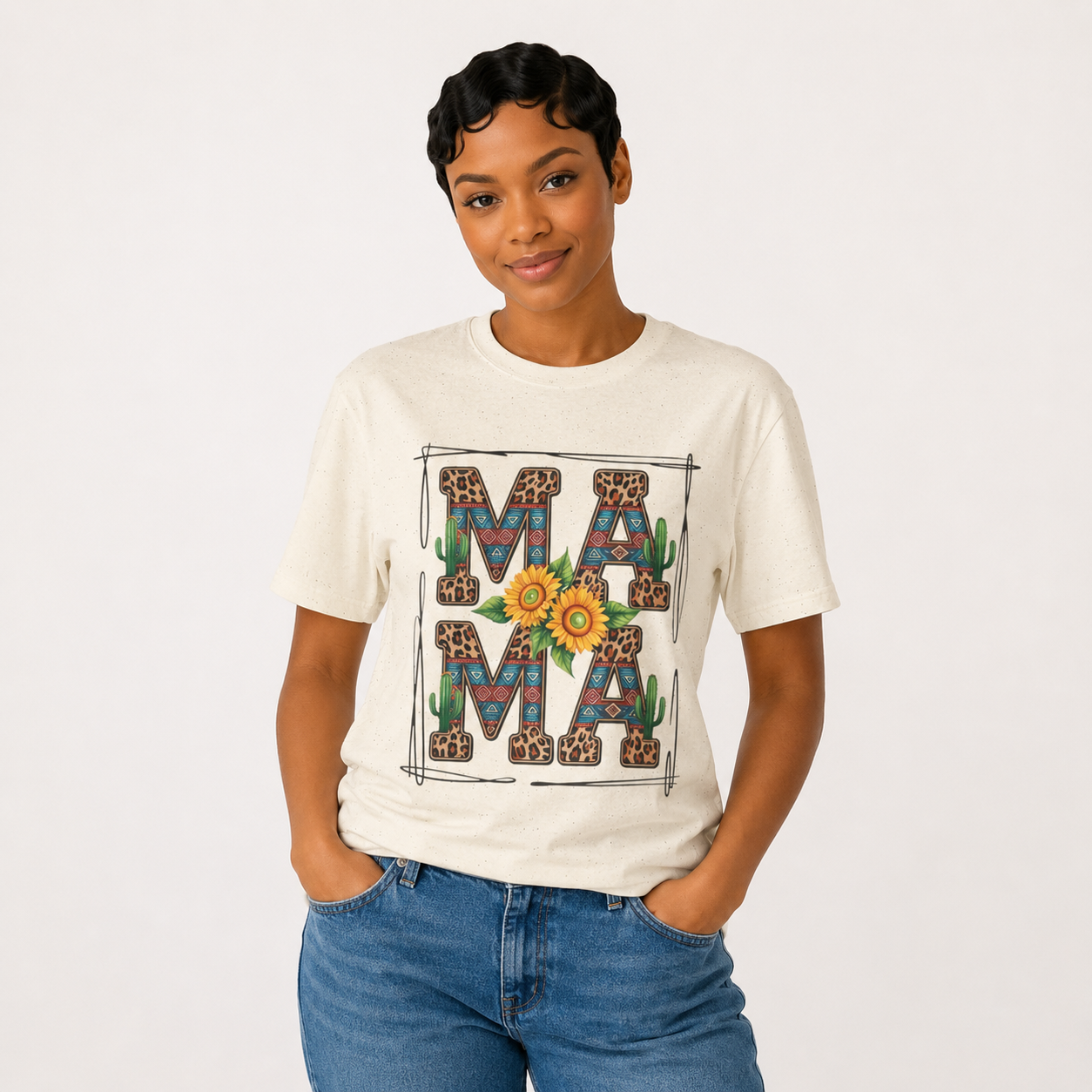 Mama Floral  Softstyle T-Shirt