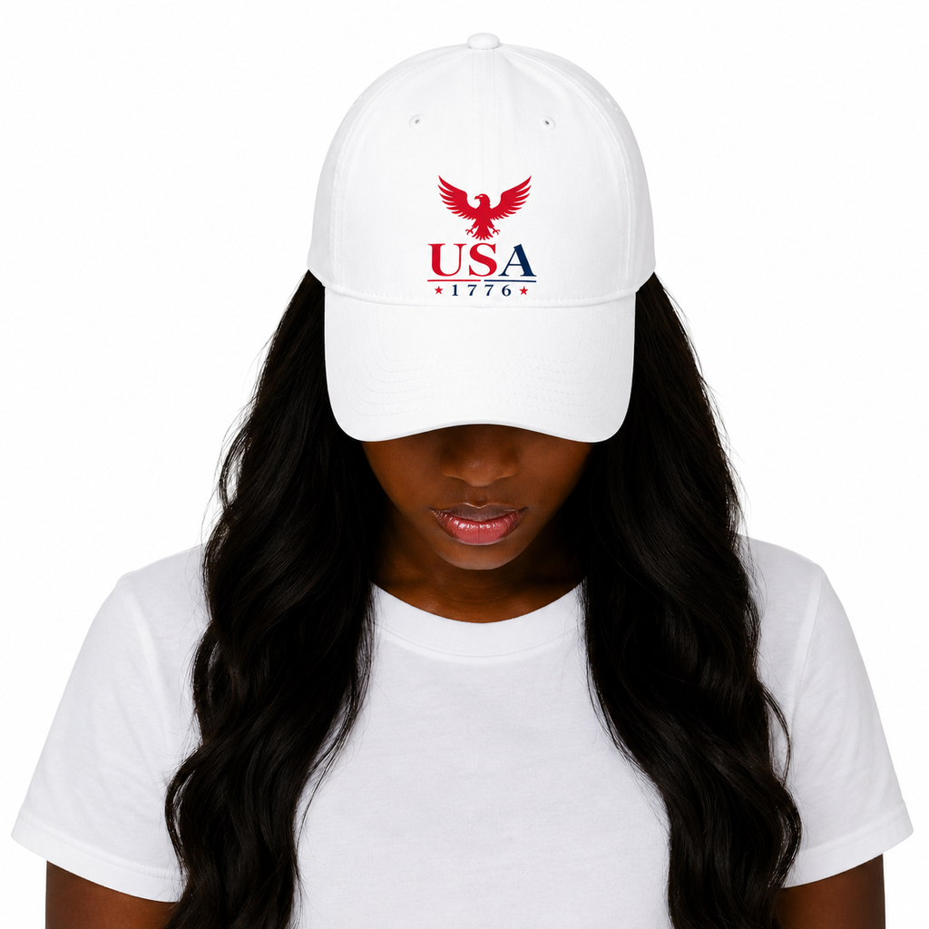 USA 1776 Eagle Baseball white Cap, Unisex