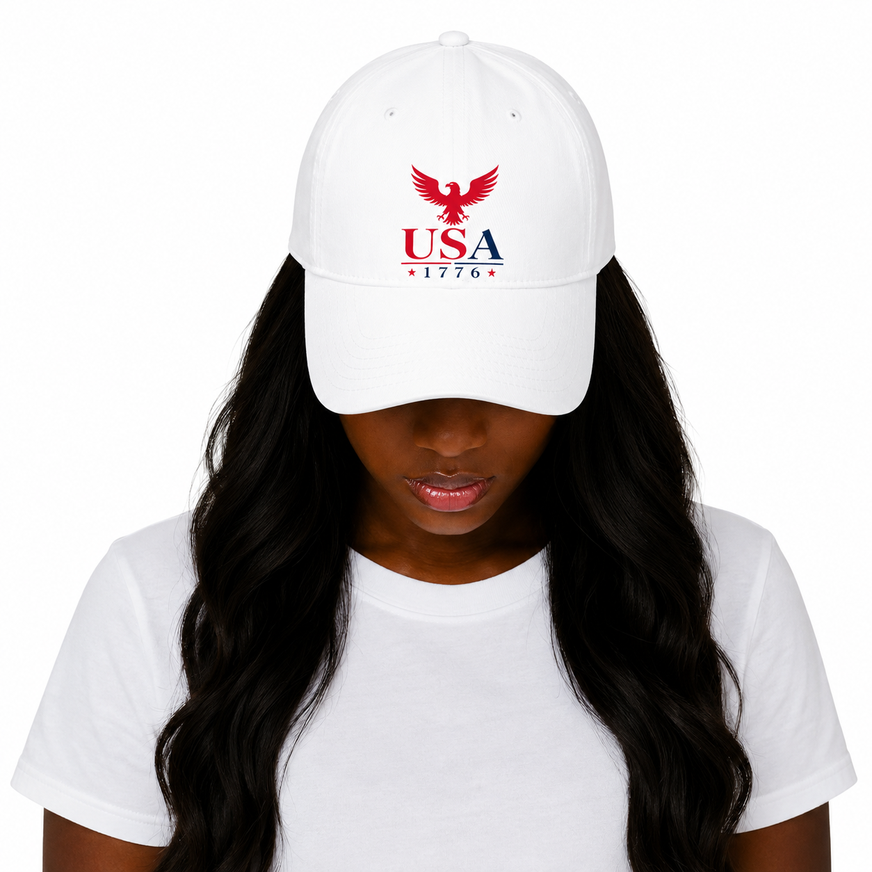 USA 1776 Eagle Baseball white Cap, Unisex
