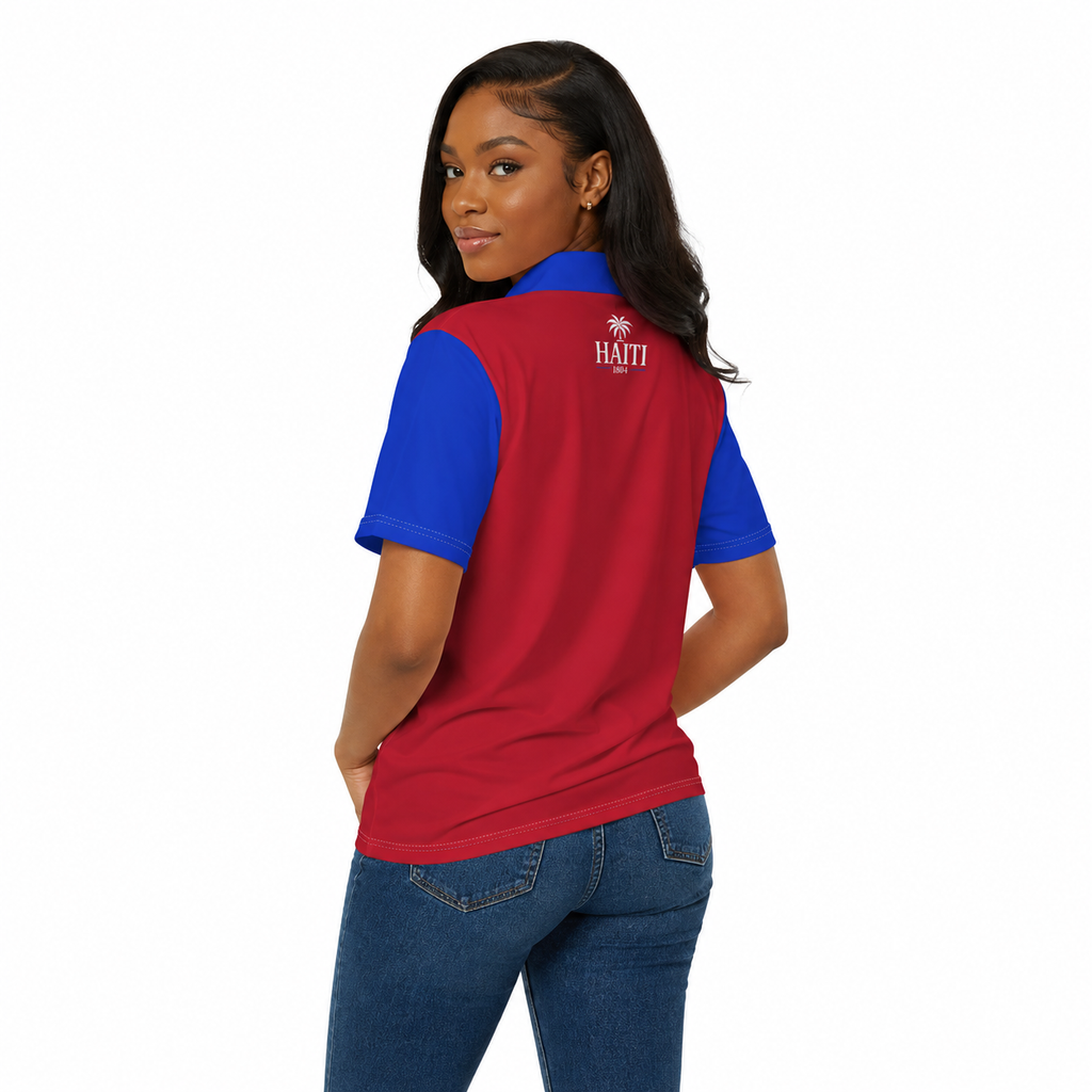Haiti Polo Shirt | Unisex Haitian Pride Polo | Haiti 1804 Polo Shirt | Red Blue Polo Shirt | Haitian Heritage Clothing | Caribbean Gift