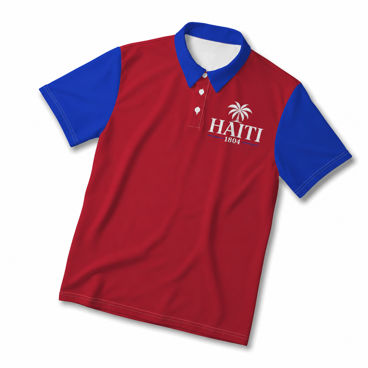 Haiti Polo Shirt | Unisex Haitian Pride Polo | Haiti 1804 Polo Shirt | Red Blue Polo Shirt | Haitian Heritage Clothing | Caribbean Gift