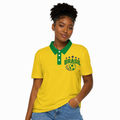 Brazil Soccer Polo Shirt, Yellow Green Football