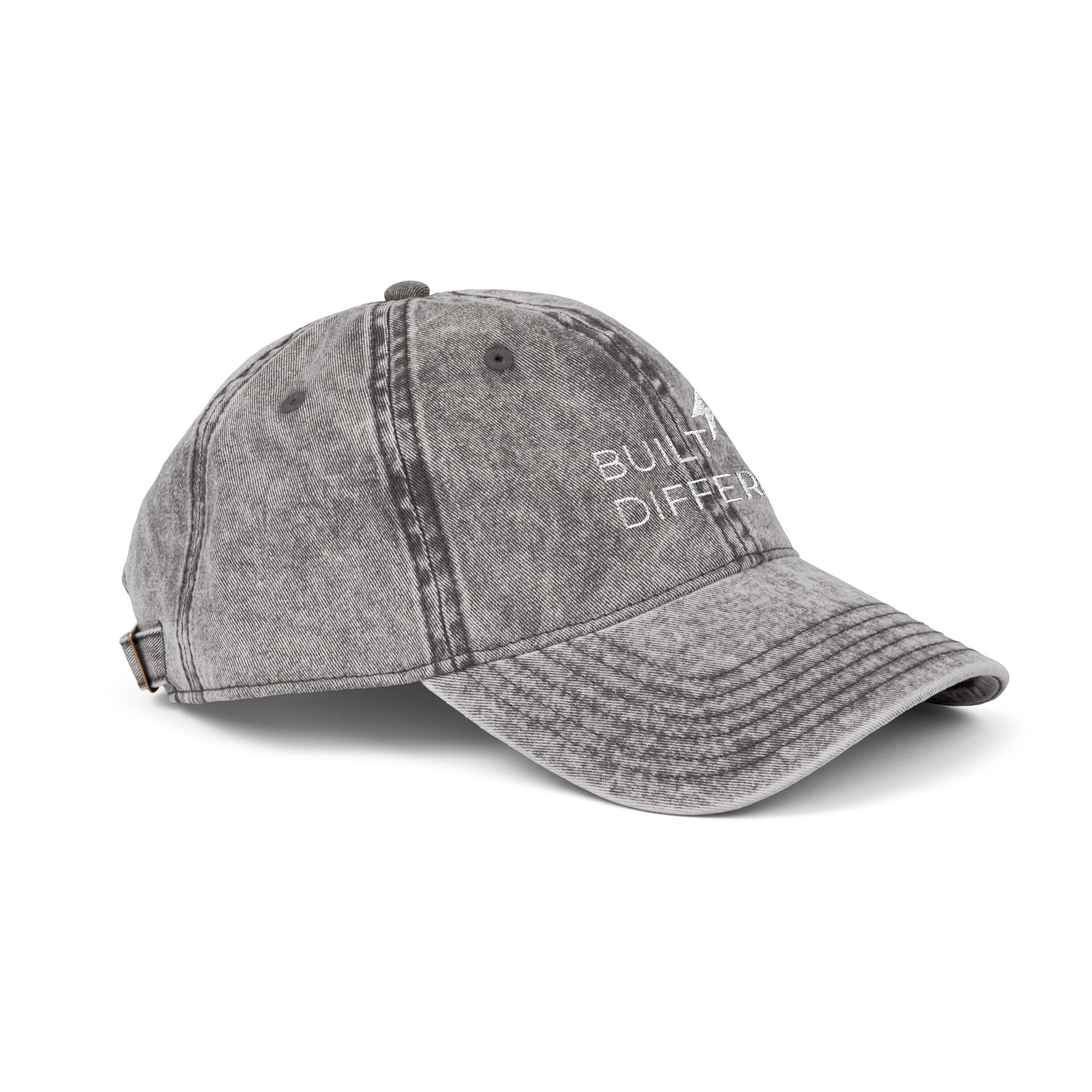 Vintage Embroidered Cap  “Built Different” | Unisex Hat, 6 Colors