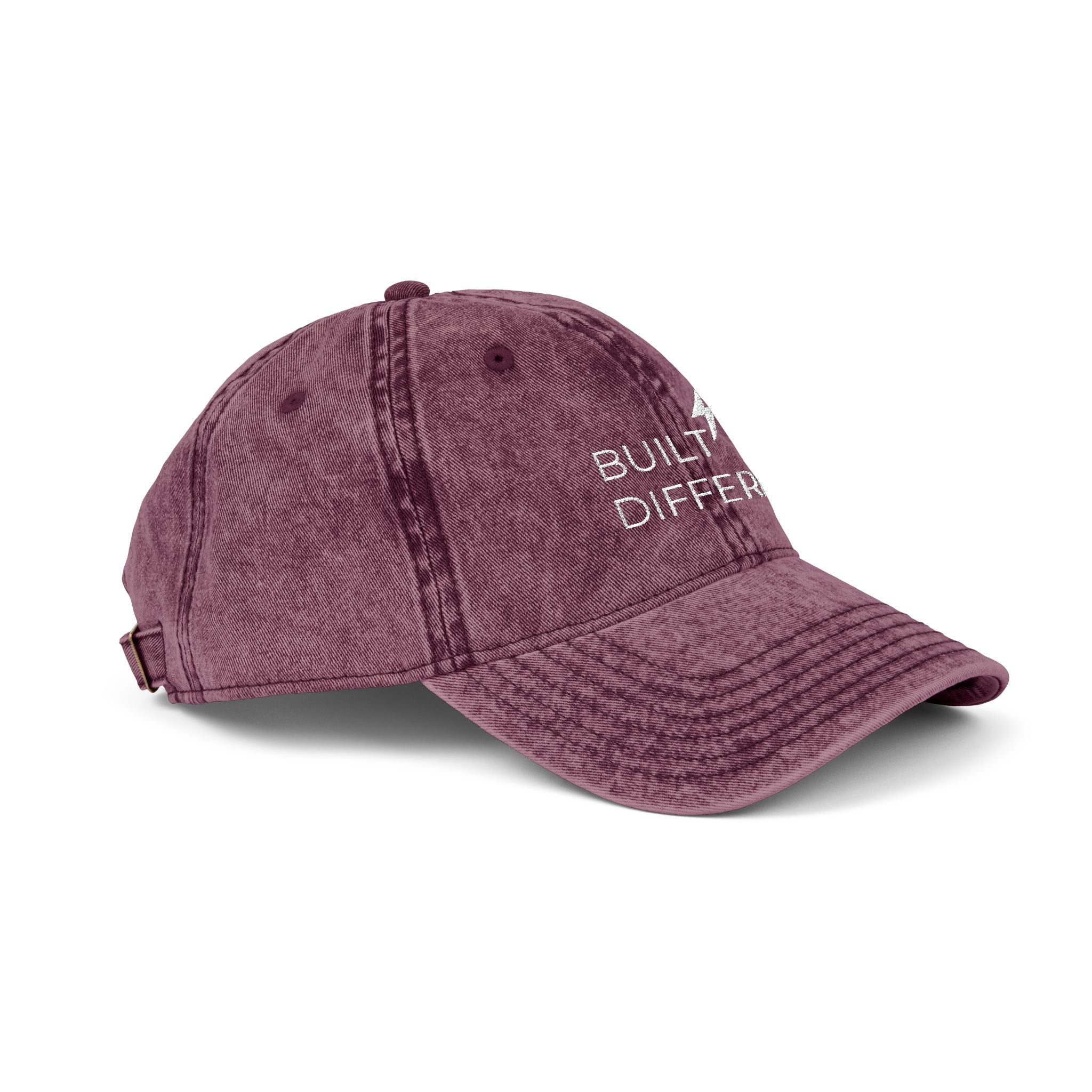 Vintage Embroidered Cap  “Built Different” | Unisex Hat, 6 Colors